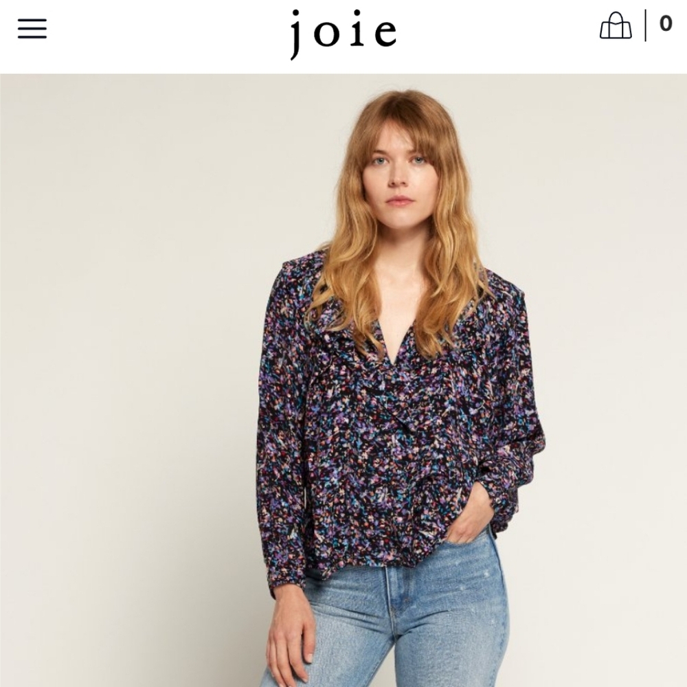 Joie Women's Floral Top - Raquel B - Multicolor Size Large NWT